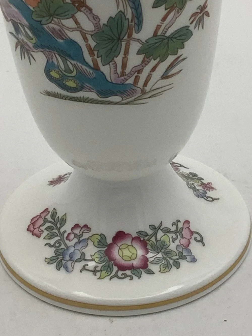 Wedgwood England Kutani Crane English Bone China Trumpet Vase